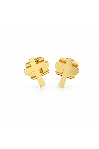 Auristore Cercei din Aur 14K (585) Cruce – Design Minimalist