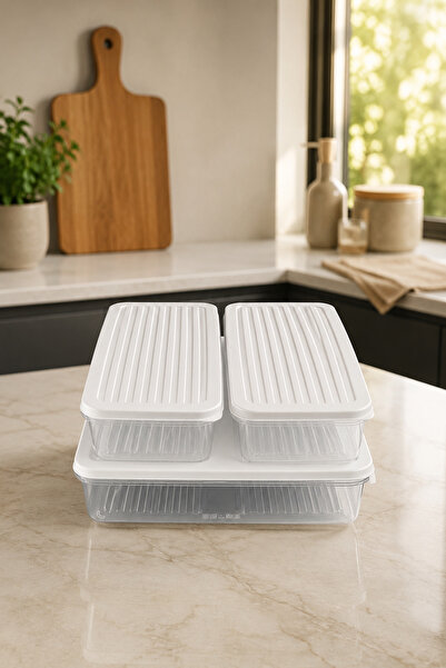 Monrize Concept 3-Piece Refrigerator Organizer Storage Container Set 2.5 L + ...