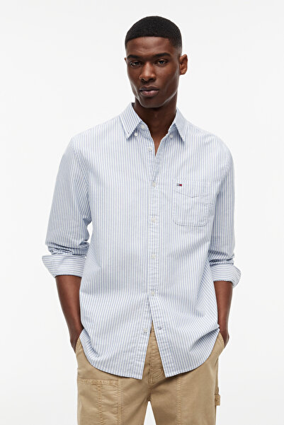 Tommy Hilfiger Tjm Regular Stripe Oxford Ext Blue Men's Shirt