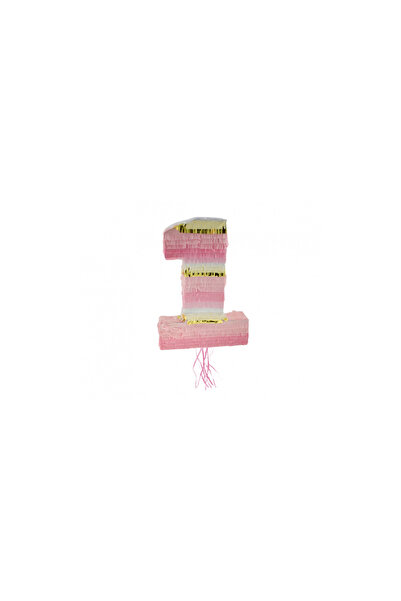 Godan Pinata petrecere cifra 1 dimensiuni 50 x 35 x 7.5 cm roz