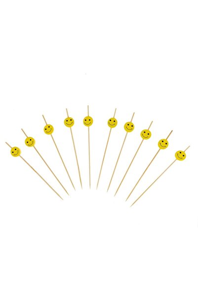 Arpex Betisoare decorative Smile, 12 cm, pentru aperitive, cu capete zambitoa...