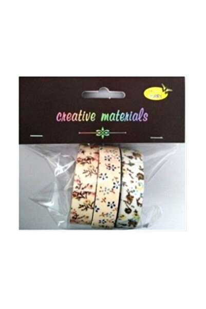 Galeria Hobby Benzi adezive din material textil 3 bucăți – flori, 4 metri fie...
