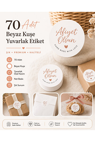 kly app Afiyet Olsun Yazılı Sticker Restoran Gıda Paketleme Kargo Ambalaj Eti...
