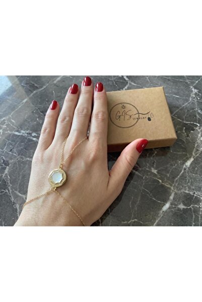 GİS JEWELRY Stylish Shahmeran with Gold Color Zircon Stone and Octagonal Motif