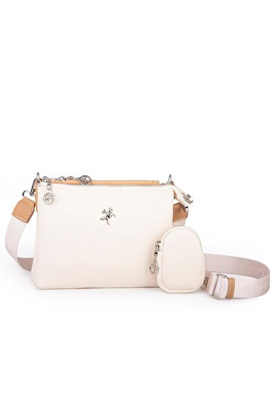 Nas Bag Mini Kadın 3 Gözlü Cüzdanlı Günlük Çapraz Çanta Krem Camel Lopez
