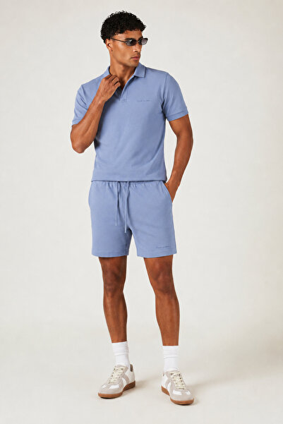Tarz Cool Men's 100% Cotton Polo Collar T-Shirt and Shorts Set – Slim Fit Sum...