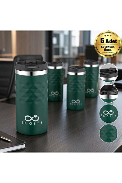 Bk Gift 5 Pieces of 5340 Steel Mugs with Special Logo for Your Company, 300 m...