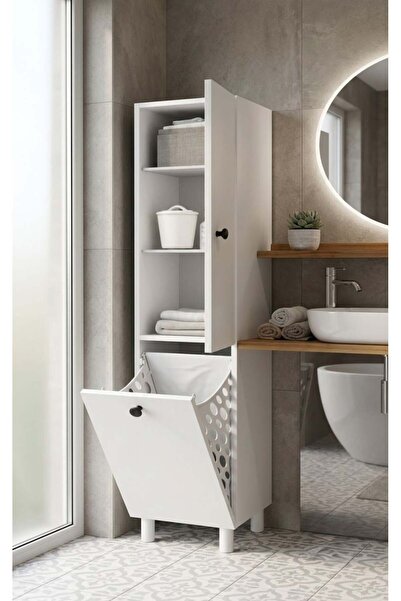 GaniHome Gani Home VERA Çok Amaçlı Çamaşır Sepetli Boy Dolap