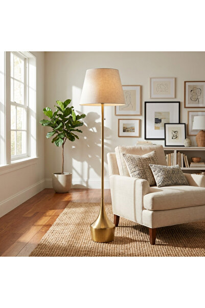 Ebticar Luxury Floor Lamp with Gold Metal Base and Warm Lighting