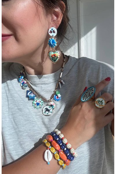 My Joyas Design Zr Model Resin Charmlı Necklace