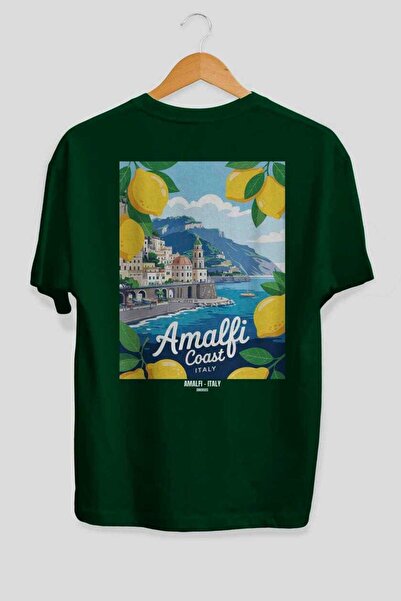 Ankhises Αμάλφι Ιταλία 6 Πράσινο Oversize Country City Back Printed Unisex T-...