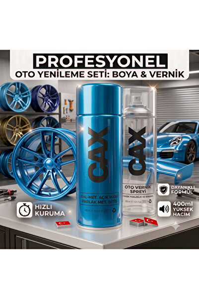 caxcolors CAX Colors Profesyonel Oto Yenileme Seti - metalik açık mavi Sprey ...
