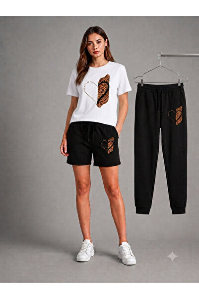 CLOTHES33 T-Shirt, Sweatpants, Shorts 3-Piece Combination, Thin Summer Sweat-...