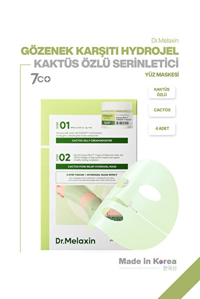 Dr.Melaxin Gözenek Karşıtı | Kaktüs Özlü | Serinletici Hidrojel Yüz Maskesi 4...