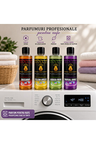 Crystal Wash Set 4 Parfumuri Profesionale pentru Rufe – 4 × 200 ml (160 de sp...