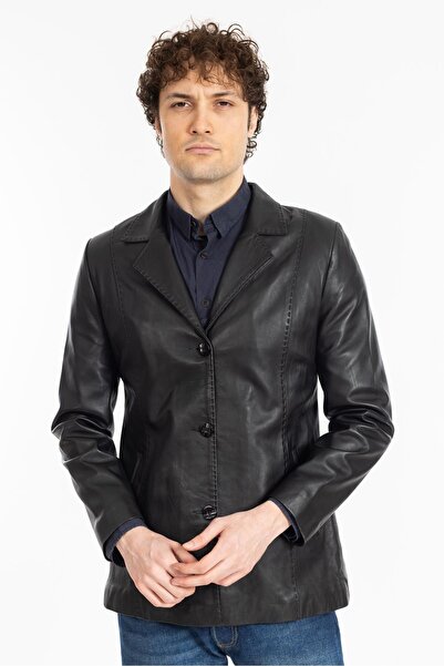 Derimosa Blazer Elite Hakiki Deri Erkek Blazer Ceket