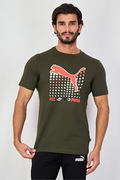 Puma Men Sportswear Fit Short Sleeve Outdoor T-Shirt, Olive