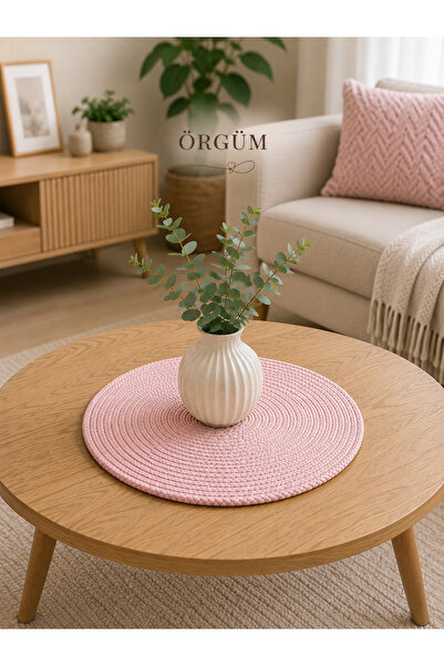 ÖRGÜM Bohemian 40X40 cm Wicker Look Coffee Table Cover