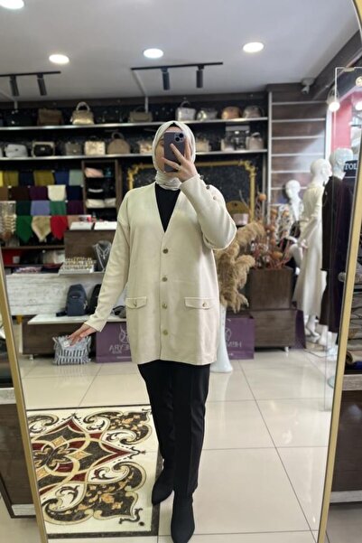 HÜMEYRA BUTİK Steel Knitwear Buttoned Cardigan