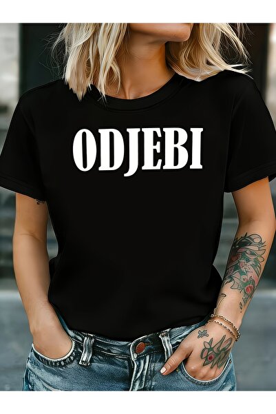 LİNA06 تي شيرت نسائي، مطبوع عليه نصًا بولنديًا "ODJEBI" بعبارة "لا تزعجني"، أ...