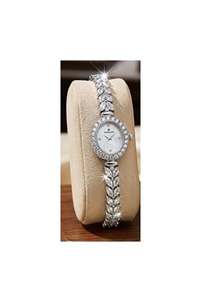 FANDER BLUE Fender Blue Flora Leaf Women's Iced Out Watch - Silver and White ...