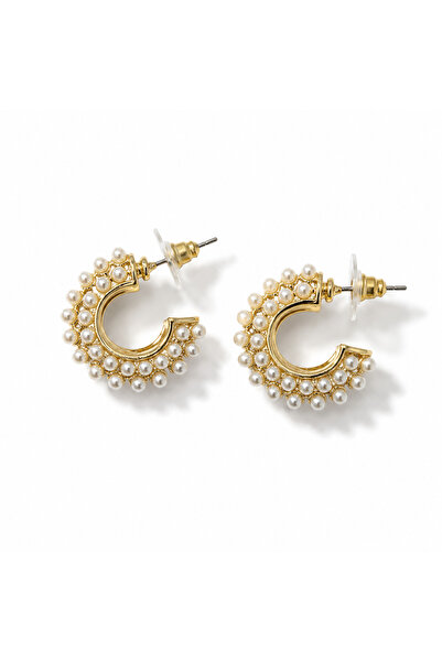 Rossetto Atelier Sand Pearl Hoop Earrings