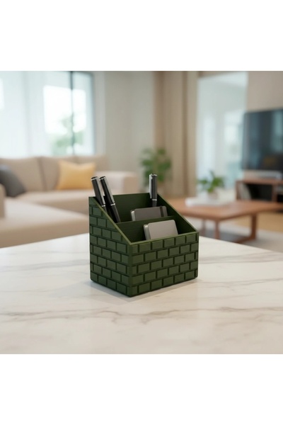 OEM Brick Textured Remote Control Organizer for Desk or Table - Olive green m...