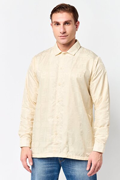 The Giving Movement Men Regular Fit Jaquard Pattern Long Sleeve Casual Shirt,...