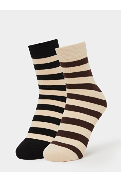 Styli Pack Of 2 - Stripe Crew Socks