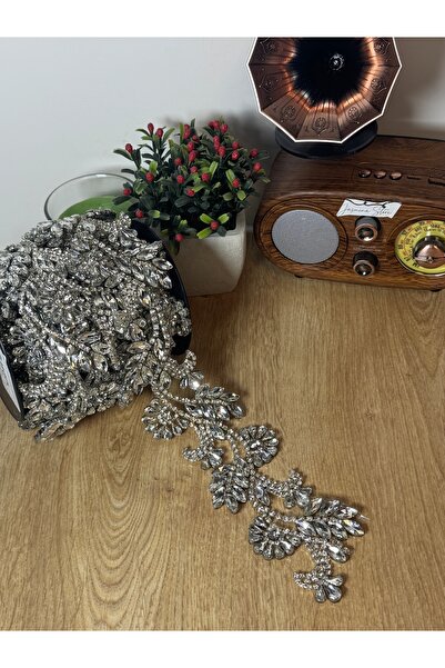 jasmina store شريط زخرفي ذاتي اللصق بتصميم أوراق وزهور كريستالية بلونين (1 متر)