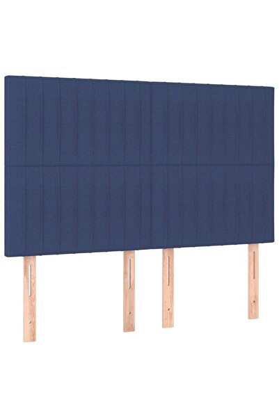 vidaxl Tăblie de pat albastră 144x5x118/128 cm, material textil