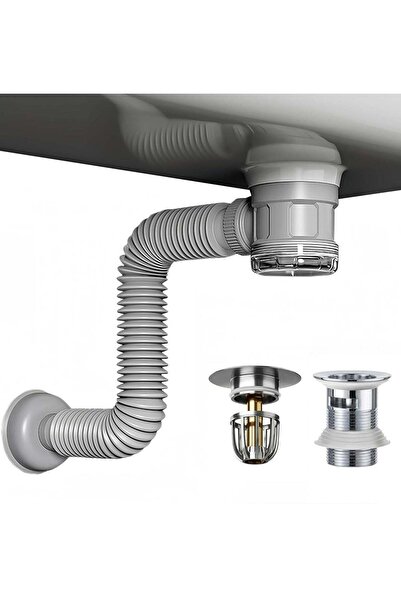 Arabest Bathroom Sink Drain Kit,Flexible Expandable Pipe,Odor-Free,Backflow-P...