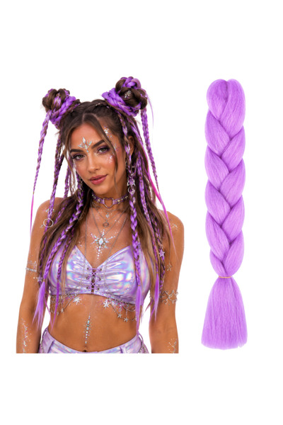 Korbi Păr sintetic pentru împletituri, de culoare violet, 130 cm