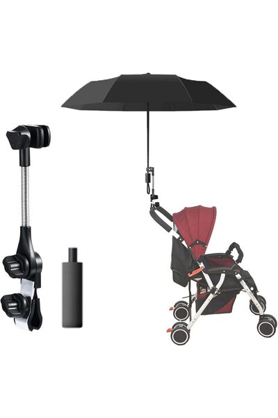 Arabest Stroller Umbrella Holder,360-Degree Adjustable Universal Clamp,Baby S...