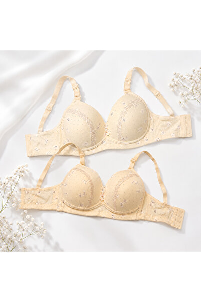 MADE Women's 2-Piece Lace Padded Bra Set Size 52