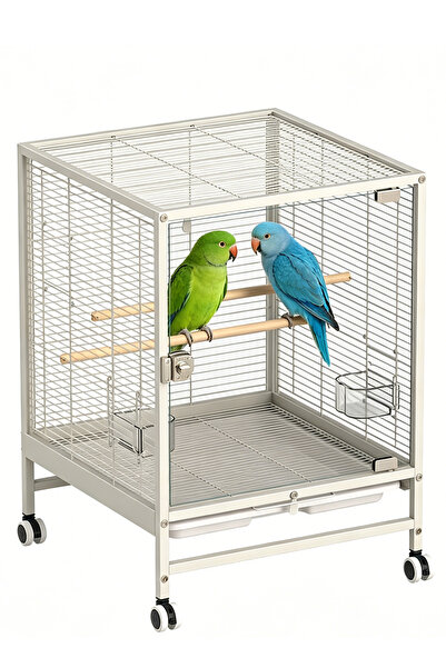 KidLe Transparent Bird Cage Parrot Cage for Various Bird Species with Wheels