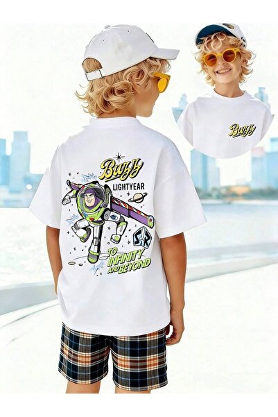 SVART WEAR تي شيرت Toy Story Buzz مطبوع برقبة دائرية 100% قطن وأكمام قصيرة لل...