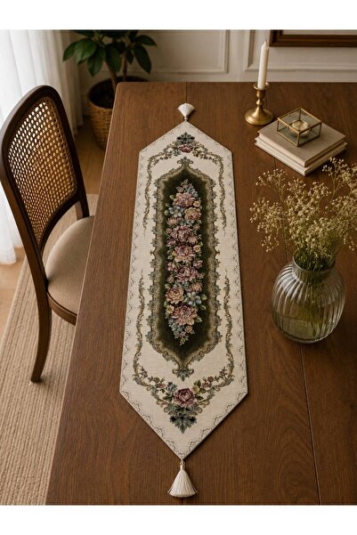 Yeshome Collection Tapiserie Royal Bouquet Şönilli 35x140 cu ciucuri - Husă p...