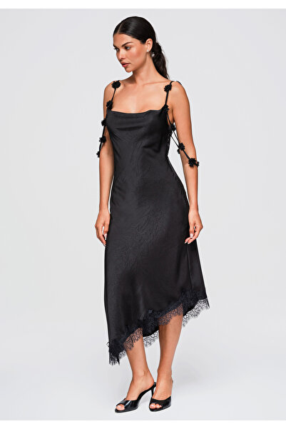 Larica Women's Midi Dress with Decorative Straps LA-OM-DLR410