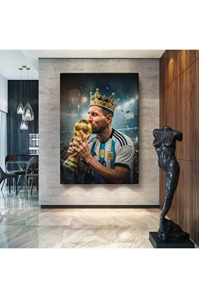 HOME MODE 30x40 cm / 12x16 Inch Lionel Messi World Cup King | Black Floating ...