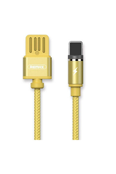 Remax Πλεγμένο / Μαγνητικό Καλώδιο USB σε Lightning Χρυσό 1μ (Gravity)