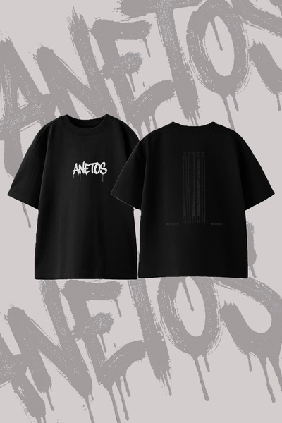 Anetos تي شيرت The Weeknd After Hours_4 مصنوع من القطن الأسود المطبوع على الظ...