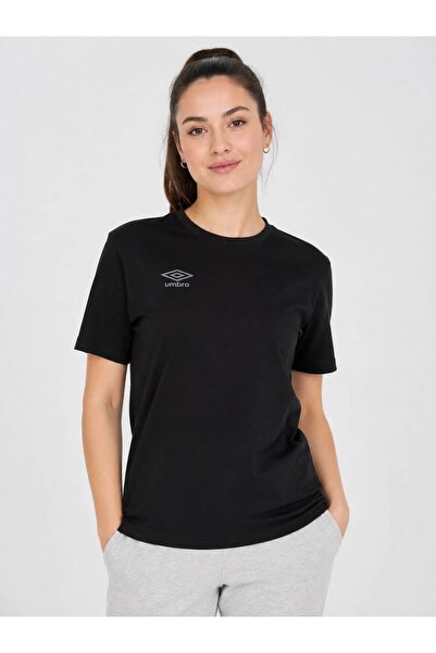 UMBRO Season Black Cotton Women's Sports T-Shirt - Vf0510