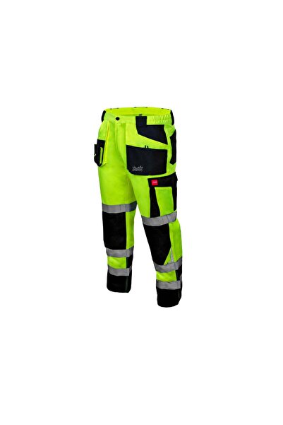 Artmaster Pantaloni de lucru Flash, galben/negru, material fluorescent, 10 bu...