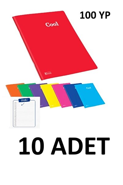 KESKİN COLOR 10 τεμάχια A4 Cool Wire Bound 100 Φύλλα Εξώφυλλο από PP Ριγέ Τετ...