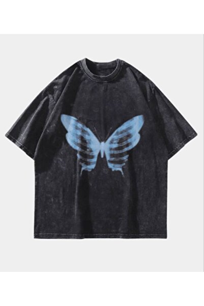 bellanova Unisex πολύχρωμο μπλουζάκι με στάμπα Oversize Streetwear Άνετη εφαρ...