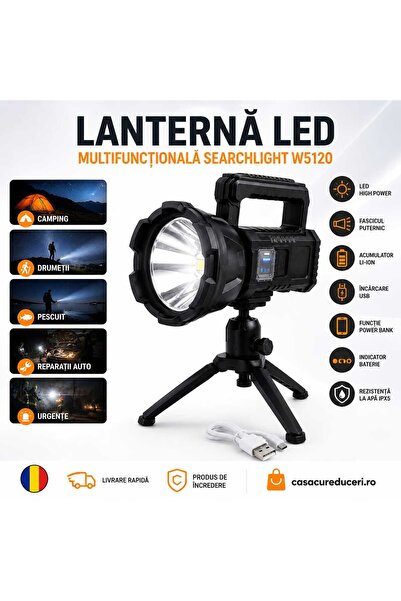 ANY SHOP MARKET Προβολέας W5120 Πολυλειτουργικός Φακός LED, Επαναφορτιζόμενη ...