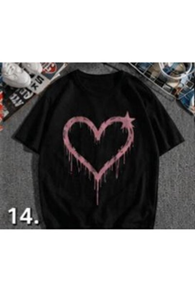 classy moda Unisex πολύχρωμο μπλουζάκι με στάμπα Oversize Streetwear Άνετη εφ...