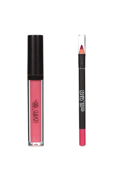 Ushas Set luciu de buze și creion, nuanță roz, 3.8 ml – finisaj atrăgător și ...