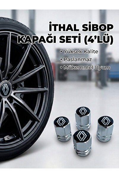 Lazer Store Renault Megane ile Uyumlu Logolu Alüminyum Gümüş Altıgen Sibop Ka...